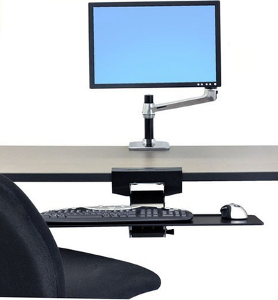 Krah nën tavolinë për tastierë Ergotron Neo-Flex 97-582-009, fiksohet në tryezë, ergonomik, i zi