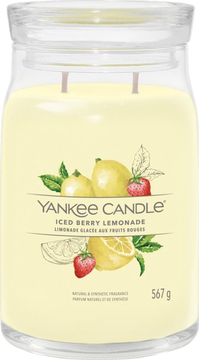 Qiri aromatik Yankee Candle Signature Iced Berry Lemonade, 567g, në kavanoz xhami