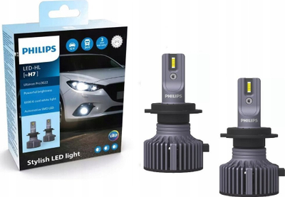 Llamba LED H7 Philips Ultinon PRO3022, 6000K, 12V 24V, e bardhë e ftohtë