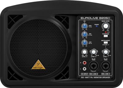 Monitor aktiv Behringer Eurolive B205D, 150W, me mikser mrena, i zi