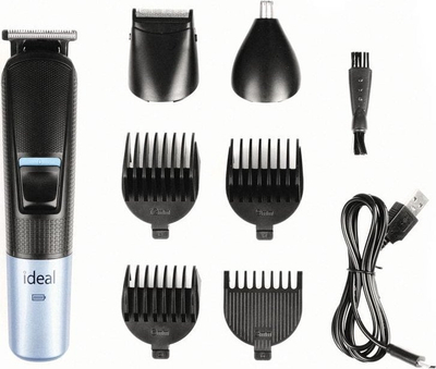 Set trimer flokësh dhe mjekre IDEAL IZ8701, 3 në 1, pa kabllo, i zi