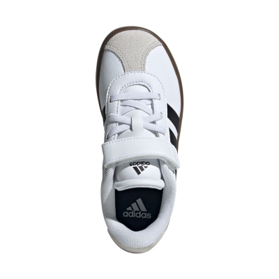 Atlete për kalamaj Adidas VL Court 3.0 Jr ID9155, lëkurë, mbyllje me shirit ngjitës, bardh e zi