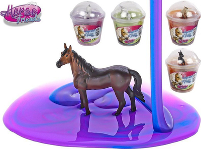 Lodër senzoriale Horse Friends Putty, kal i vogël brenda, xhel me ngjyra, shumëngjyrëshe