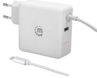 Karikues muri Manhattan 180245, USB C 60W PD, 1x USB A 3A, i bardhë