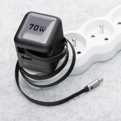 Karikues makine Forcell GaN III, 70W, USB C dhe USB A, i zi