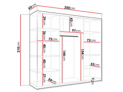 Dollap me dyer lëvizëse Artemon 250 (250 x 210 x 60)