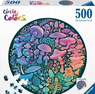 Puzzle Ravensburger 00822 Mushrooms, 500 pjesë, rrethor, shumëngjyrësh