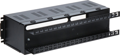 Strehë sigurimesh Pulsar A19-TS-35/OB-3U/160, për kabinete RACK 19", 3U, e zezë