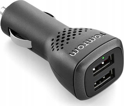 Полнач за автомобил TomTom High-Speed Dual Charger, две излезни порти, брзо полнење, црн