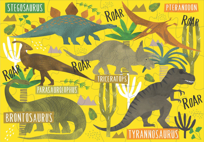 Puzzle Floss &amp; Rock Dino &amp; Friends, 40 copa, dinosaurë, shumëngjyrësh