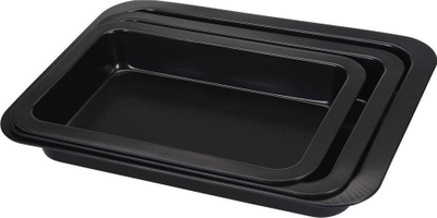 Set pjekjeje Koopman Baking Set, 3 copë, çelik i emaluar, i zi