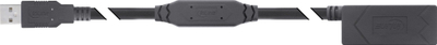 Kabllo zgjatues USB InLine USB 2.0, aktiv, 12.5m, i zi