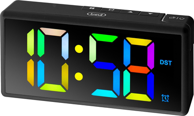 Orë alarmi Trevi EC88600, ekran i madh LED, funksion Snooze, me USB, shumëngjyrëshe