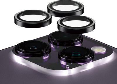 Mbrojtës kamere PanzerGlass Hoops, për iPhone 14 Pro 14 Pro Max, xham i fortë, i zi