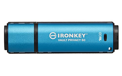 USB Kingston IronKey Vault Privacy 50, 16GB, AES-256, e zezë