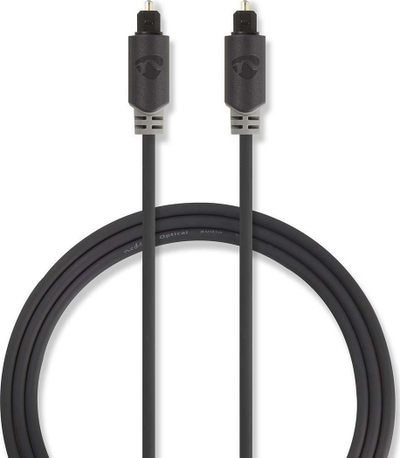 Kabllo optike audio Nedis TosLink TosLink, 2m, antracit