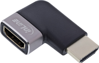 Adapter HDMI InLine, Type A prizë dhe fishë, kënd 90°, 8K UHD, i zi