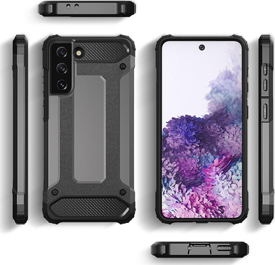 Kllëf telefoni Hybrid Armor për Samsung Galaxy S23 Plus, TPU edhe PC, për mbrojtje nga goditjet, i zi