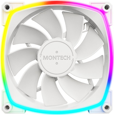 Ventilator kase Montec RX120 PWM, 120mm, ARGB, i bardhë