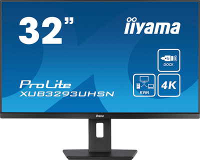 Monitor iiyama ProLite XUB3293UHSN-B5, 31.5", 3840 x 2160, i zi