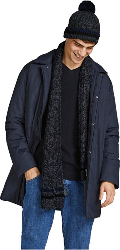 Set Jack&Jones JACOSAN 12197783 shall + kapelë, i kaltër