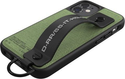Maskë telefoni Diesel Handstrap Utility Twill, për iPhone 12 mini, me rrip dore, e zezë jeshile