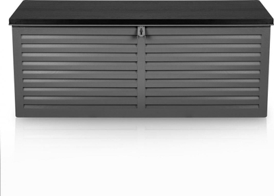 Кутија за во двор Garden Chest, 143 x 57 x 53.5 cm, 390L, црна и сива