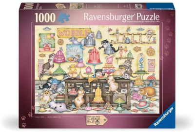 Puzzle Ravensburger Crazy Cats Jelly Jamboree, 1000 pjesë, 70 x 50 cm, shumëngjyrësh