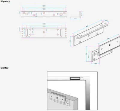 Kllapë montimi Scot BK-350ZL2, për bravë magnetike EL-350-2, metalike