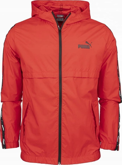 Xhaketë sport Puma ESS+ Tape Windbreaker M, RainCell, me kapuç, e kuqe