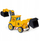 Lodër ekskavator Mentari Toys The Backhoe, dru, krahë lëvizës, i verdhë