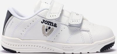 Atlete për fëmijë Joma Play Jr 2102, mbyllje me shirit ngjitës, shtrojë lëkure, të bardha