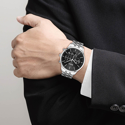 Orë për meshkuj HUGO BOSS, e argjendtë