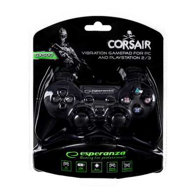 Gamepad Esperanza Corsair EG106, me kabllo, vibrim, i zi
