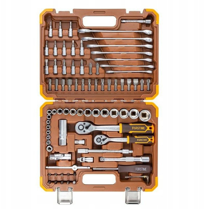 Set çelësash Forstime Socket Wrench Set, 82 pjesë, me kuti, i zi