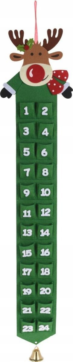 Kalendar Adventi Krishtlindje me drer, 95 cm, i varur, prej filci
