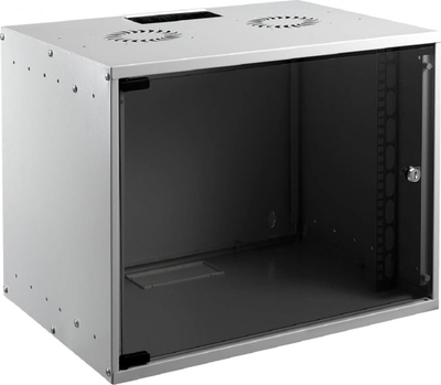 Kabinet rrjeti muror EFB 19" 9U, derë xhami, gri