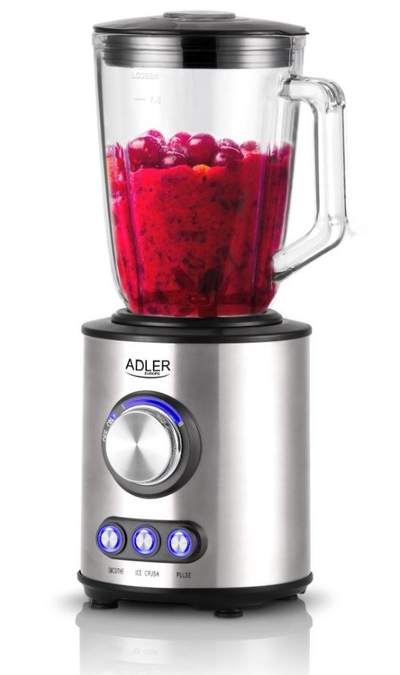 Blenderi Adler AD 4078, 800W, 1.5L, me kavanoz qelqi, ngjyrë e argjendtë
