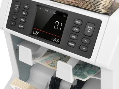 Numërues kartëmonedhash Safescan 2985 SX, klasifikues profesional, ekran me prekje, gri