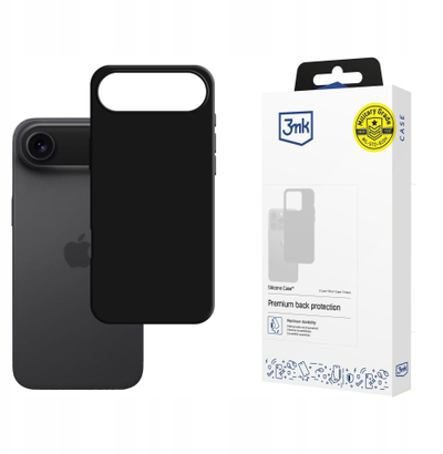 Kapak silikoni 3MK për Apple iPhone 17 Air Pro, shum i hollë, kundra rrëshqitjes, i zi