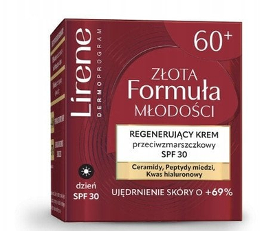 Krem fytyre Bielenda Lirene Golden Youth, rigjenerues kundër rrudhave, SPF 30, 50ml