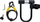 Bravë biçiklete Dunlop U-Lock, kabllo 120 cm, çelik, e zezë