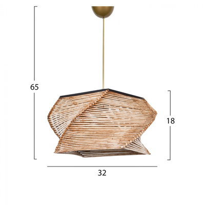 Llambë tavani dru+bamboo Ø36×65 cm (HM7357)