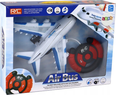 Aeroplan lodër me telekomandë Leantoys Aerobus, me drita edhe tinguj, i bardhë