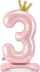Balonë që rri më vete PartyDeco Standing Foil Balloon 3, 84cm, rozë e çelët