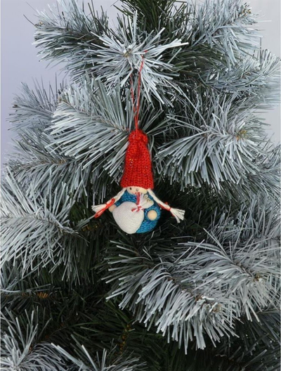 Stoli varës për pemë Saska Christmas, kukull dekorative me çantë 7.5cm, shumëngjyrëshe