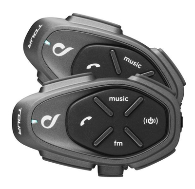 Интерком за мотоцикл Interphone Tour HD, сет за 2 кациги, Bluetooth 4.0, црн