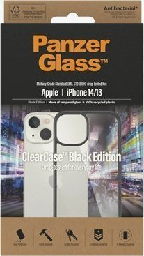 Mbulesë PanzerGlass ClearCase për iPhone 14 13 6.1", antibakteriale, e zezë