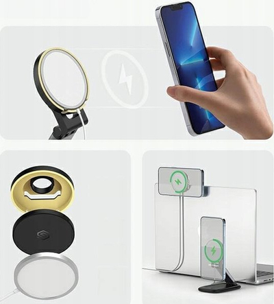 Mbajtësi magnetik për telefon Beline SODI BM310, MagSafe, i palosshëm, i zi