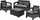 Set mobiljesh kopshti Bazkar CORFU SET BOX, plastikë ratan, 128x70x79cm, antracit me jastëkë gri